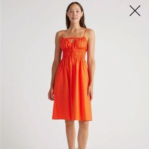 Quince Keyhole Midi Dress - NWT - Vermillion Red